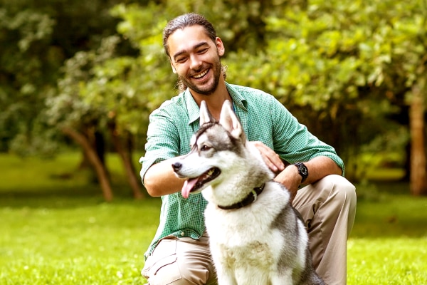 Man with dog