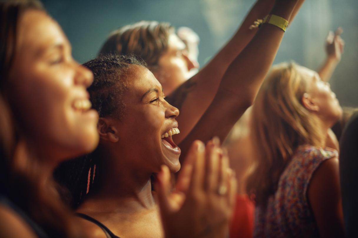 Group of people at concert