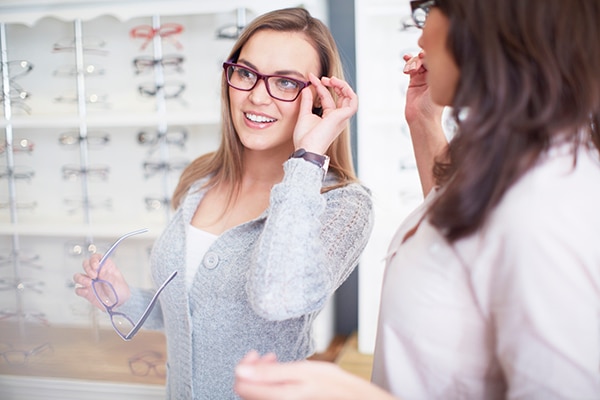 woman with glasses