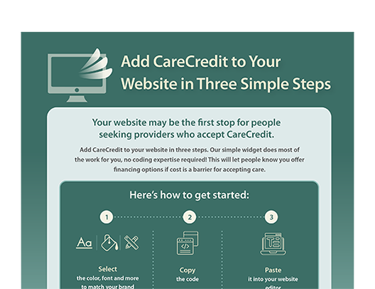 Add a CareCredit financing page to your website
