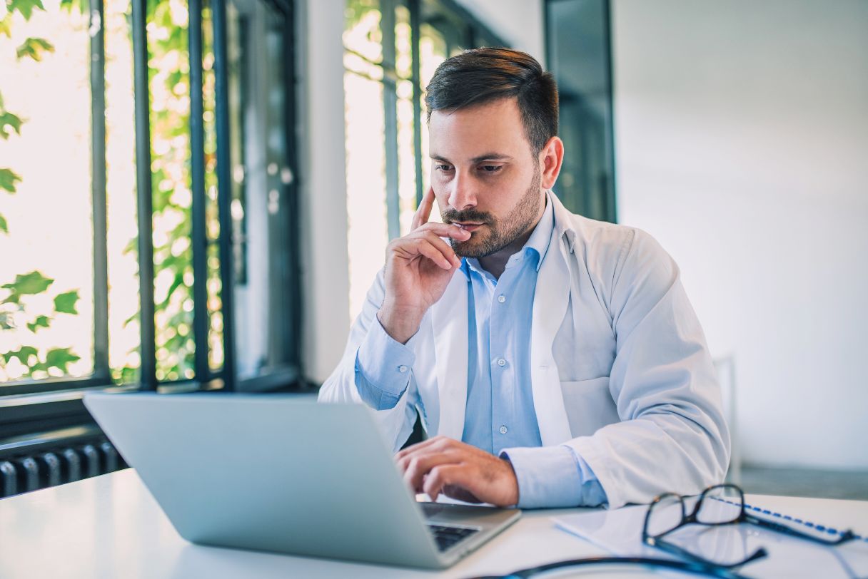Man working at a laptop