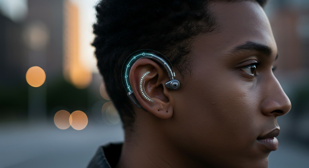 Man with a hearing aid