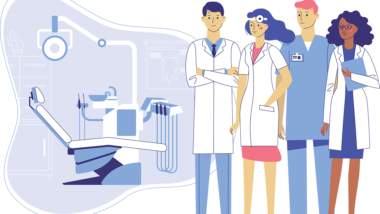 Illustration of dental professionals