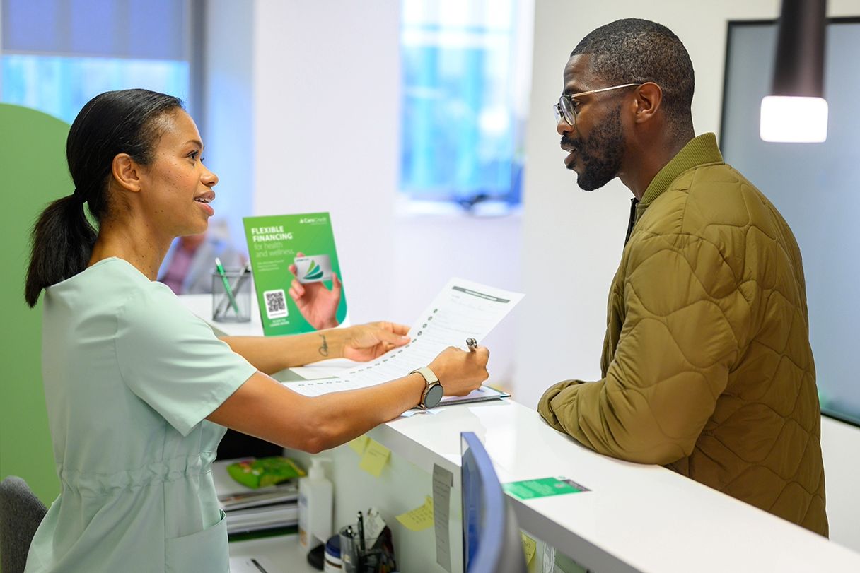 Provider explaining CareCredit to patient
